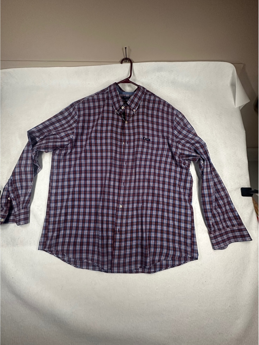 Chaps Men's XXL Easy Care Button-Down Plaid Shirt - Cotton/Polyester Blend